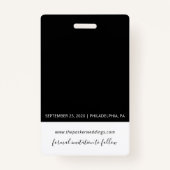Zwart-wit Save the Date Badge (Achterkant)