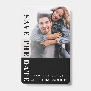 Zwart-wit Save the Date-badge Badge