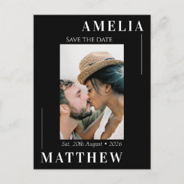 Zwart-wit Save the Date Bruiloft Briefkaart