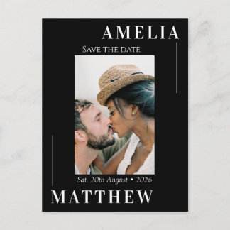 Zwart-wit Save the Date Bruiloft Briefkaart