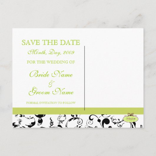 Zwart-wit Save the Date foto briefkaarten (Achterkant)