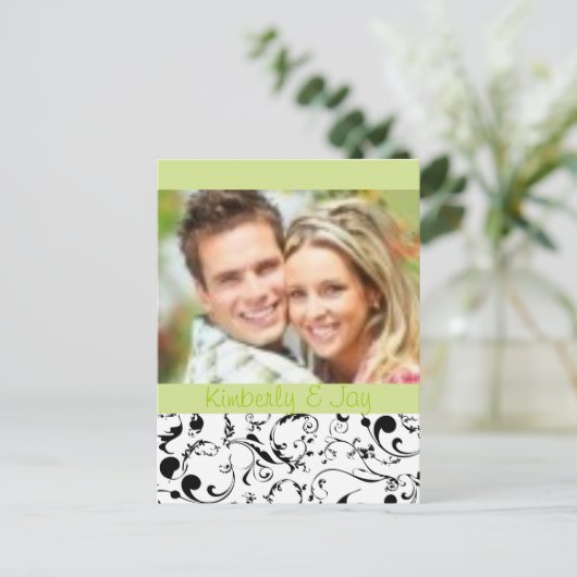 Zwart-wit Save the Date foto briefkaarten (Staand voorkant)