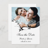 Zwart-wit Save the Date Foto Briefkaarten (Voorkant / Achterkant)
