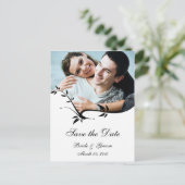 Zwart-wit Save the Date Foto Briefkaarten (Staand voorkant)