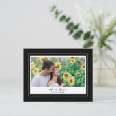 Zwart & Wit Save The Date Foto Elegante Trouwdag Aankondigingskaart (Staand voorkant)