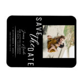 Zwart & Wit Save the Date Foto Huwelijk Magneet (Horizontaal)