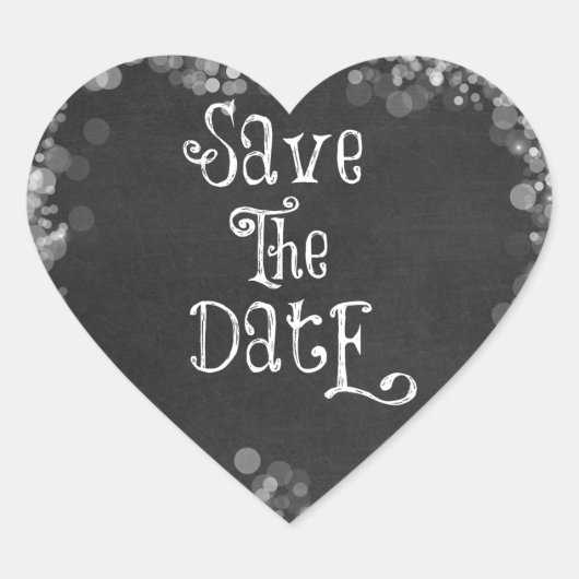  zwart-wit Save the Date Hart Sticker (Voorkant)