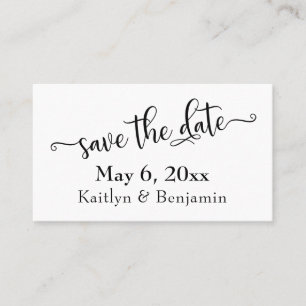 Zwart Wit Save the Date Huwelijksdetail Bijlage Visitekaartje