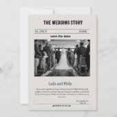 Zwart-wit  Save the Date Invitation Feestdagenkaart (Voorkant)