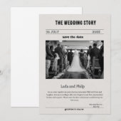 Zwart-wit  Save the Date Invitation Feestdagenkaart (Voorkant / Achterkant)