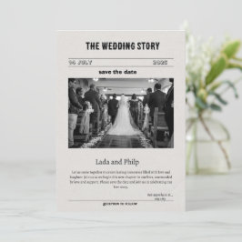 Zwart-wit Save the Date Invitation Feestdagenkaart