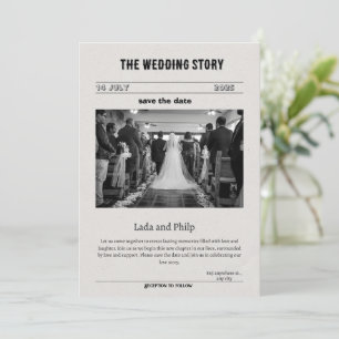 Zwart-wit  Save the Date Invitation Feestdagenkaart