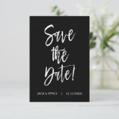 Zwart-wit Save the Date Kaart (Staand voorkant)