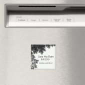 Zwart-wit Save the Date Magneet (Insitu (Vaatwasser))