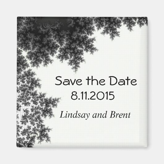 Zwart-wit Save the Date Magneet (Voorkant)