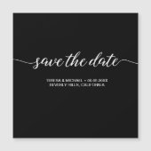 Zwart-wit "Save the Date" Magnetische Kaart (Voorkant)