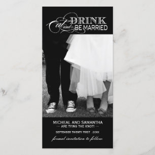 Zwart-wit Save the Date Photo Card (4x8)
