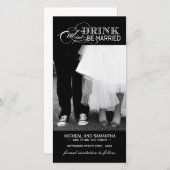 Zwart-wit Save the Date Photo Card (4x8) (Voorkant / Achterkant)