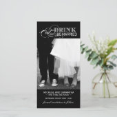 Zwart-wit Save the Date Photo Card (4x8) (Staand voorkant)