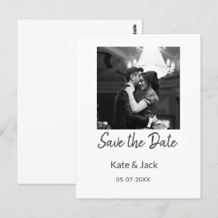 ZWART WIT save the date QR name date oranje Briefkaart