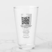 ZWART WIT save the date QR name date oranje Glas (Achterkant)