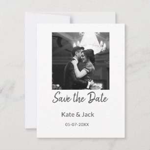 ZWART WIT save the date QR name date oranje Notitiekaartje