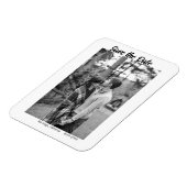 zwart wit save the date QR website naam foto toevo Magneet (Linkerzijde)