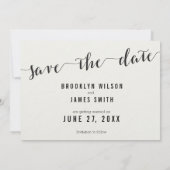 Zwart-wit Save The Date uitnodigingskaarten (Achterkant)