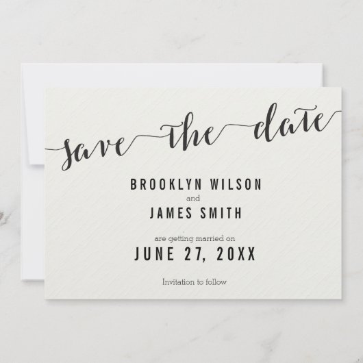 Zwart-wit Save The Date uitnodigingskaarten (Achterkant)