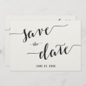 Zwart-wit Save The Date uitnodigingskaarten (Voorkant / Achterkant)