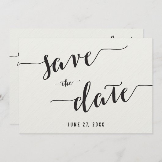 Zwart-wit Save The Date uitnodigingskaarten (Voorkant / Achterkant)