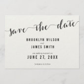 Zwart-wit Save The Date uitnodigingskaarten (Achterkant)