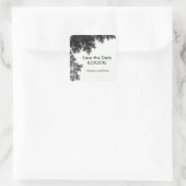 Zwart-wit Save the Date Vierkante Sticker (Tas)