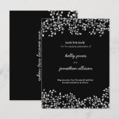 Zwart-wit Save the Date Wedding Invitation Aankondigingskaart (Voorkant / Achterkant)
