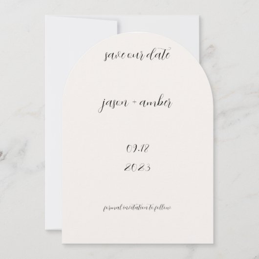 Zwart-wit Save the Date Wedding Invitation Kaart (Voorkant)