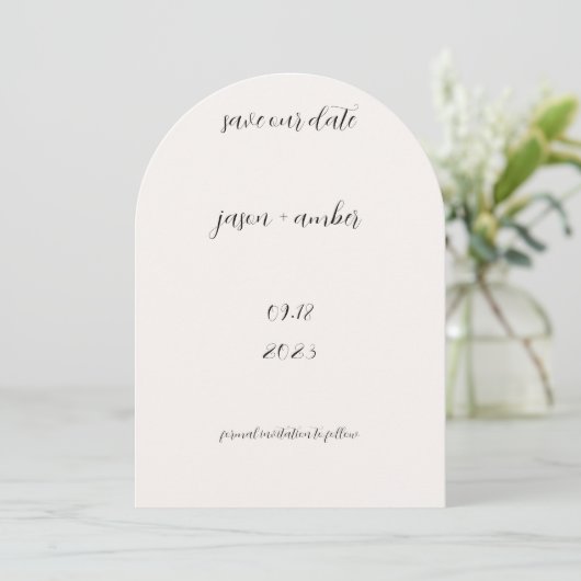 Zwart-wit Save the Date Wedding Invitation Kaart (Staand voorkant)