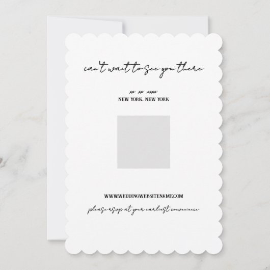 Zwart-wit Save the Date Wedding Invitation Kaart (Achterkant)