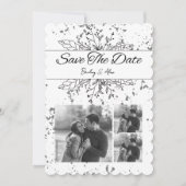 Zwart-wit Save the Date Wedding Invitation Kaart (Voorkant)