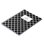 Zwart-wit Scallop Waves Patroon Gepersonaliseerd Notitieboek (Linkerzijde)