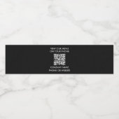 Zwart-wit scanmenu QR-code restaurant afhaalmaalti Waterfles Etiket (Enkel label)