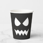 Zwart & Wit Scary Ghost Gezicht Halloween Party Papieren Bekers (Achterkant)