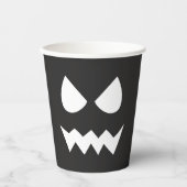 Zwart & Wit Scary Ghost Gezicht Halloween Party Papieren Bekers (Voorkant)