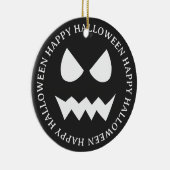 Zwart & Wit Scary Halloween Ghost Face Keramisch Ornament (Rechts)