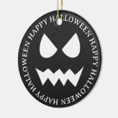 Zwart & Wit Scary Halloween Ghost Face Keramisch Ornament (Links)