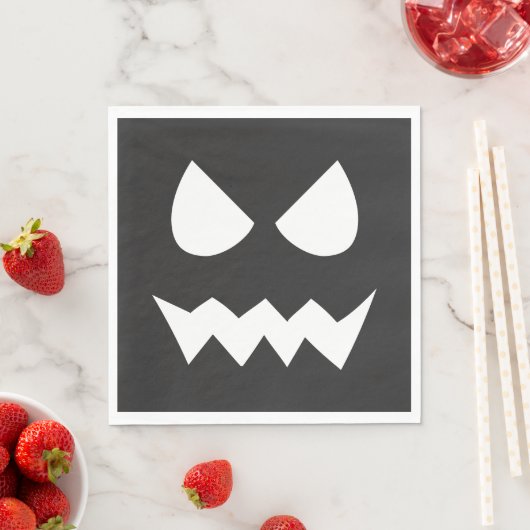 Zwart & Wit Scary Halloween Ghost Face Servet (Insitu)