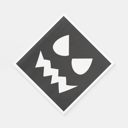 Zwart & Wit Scary Halloween Ghost Face Servet (Hoek)