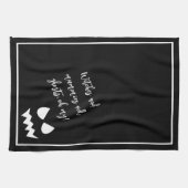Zwart & Wit Scary Halloween Ghost Gezicht Quote Mo Theedoek (Horizontaal)