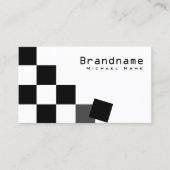 Zwart-wit schaakbord Modern met fotocel Visitekaartje (Voorkant)