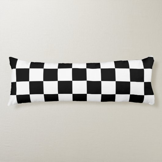 Zwart-wit schaakbordpatroon Body Pillow Lichaamskussen (Voorkant)