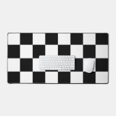 Zwart-wit schaakbordpatroon bureaumat (Keyboard & Muis)
